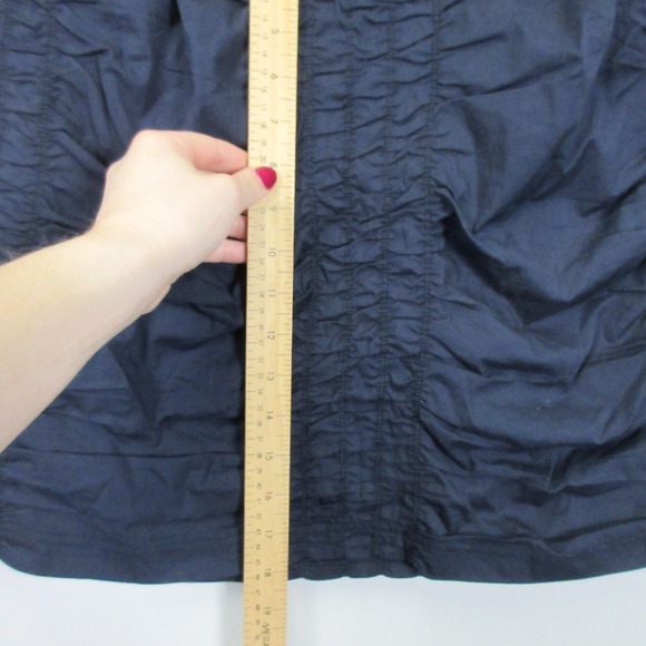 IXVI Wearables Womens Navy Blue Ruched A Line Knee Length Skirt Size M Lagenlook - Picture 2 of 8